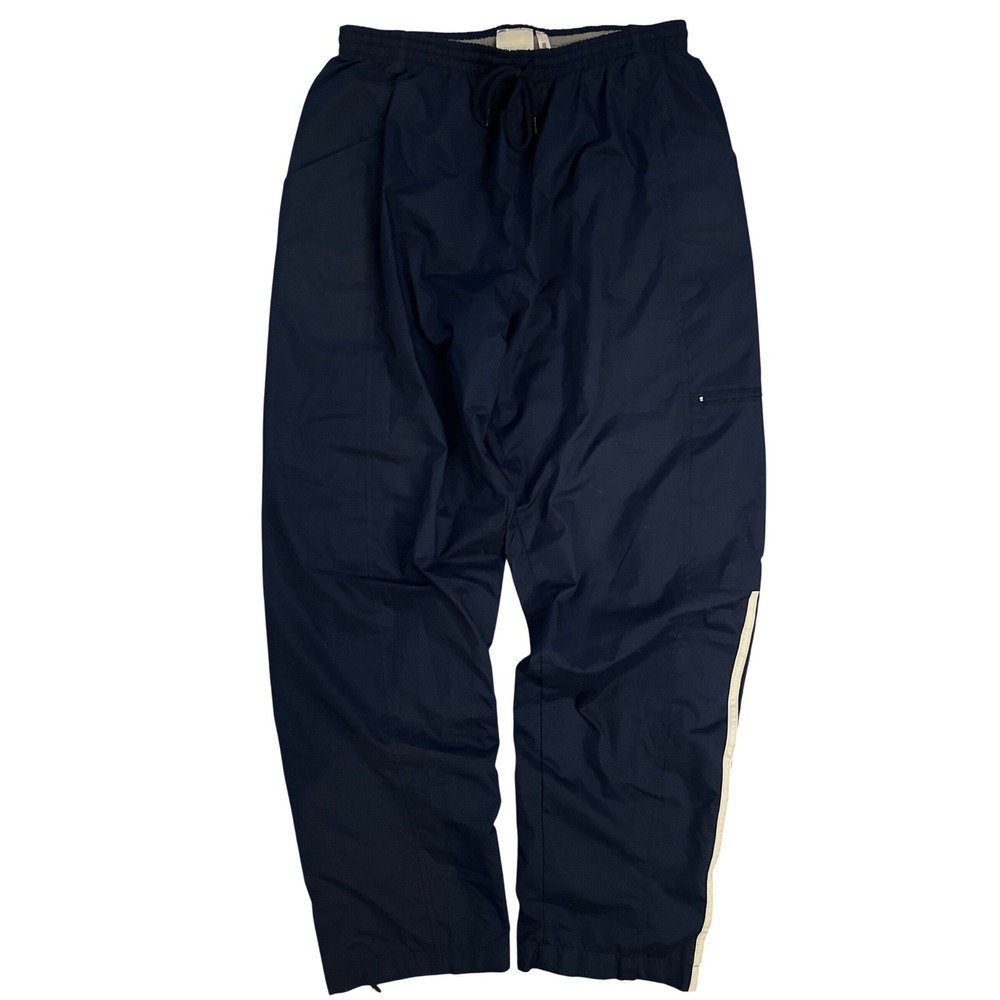 Adidas Vintage Navy Blue Track Pants Mens Medium Windbreaker Three Stripe Cargo